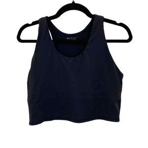 Athleta Sports Bra Tank Womens Small/Medium Black Polyester Layered